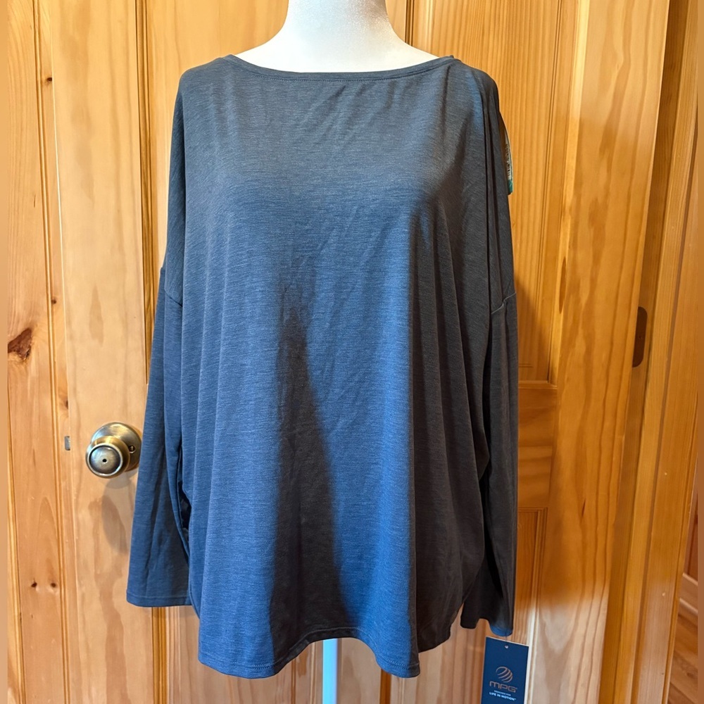 MPG (Mondetta Performance Gear) Haiku Open Back Top Dark Teal women’s L NWT